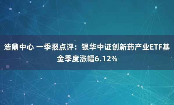 浩鼎中心 一季报点评：银华中证创新药产业ETF基金季度涨幅6.12%